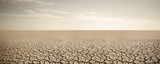 Panorama of dry cracked desert. Global warming concept