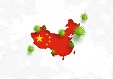 Coronavirus Covid-19 China Flag Map Illustration