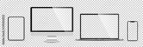 Fotografía Realistic set of monitor, laptop, tablet, smartphone - Stock Vector illustration