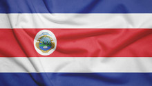 Costa Rica Flag With Fabric Texture
