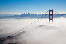 Low Fog  In Golden Gate Bridge,  San Francisco