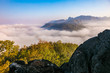 Beautiful clouds and fog coverage mountain valley in the morning colorful, Chiang Dao, Chiang Mai province, Thailand