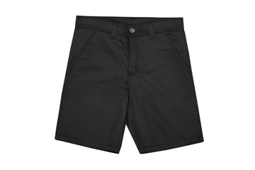 Wall Mural - Black shorts isolated on the white background. Dark Short Pants.