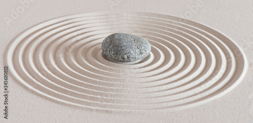 Cuadros en Lienzo japanese garden with stone in textured sand