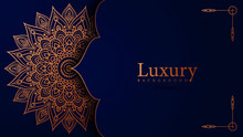 Luxury Ornamental Mandala Background Design In Gold Color