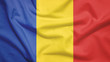 Romania flag with fabric texture
