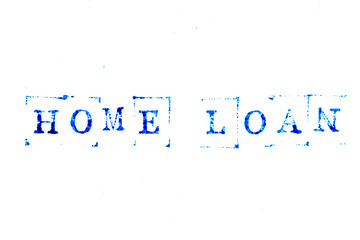 Canvas Print - Blue ink of rubber stamp in word home loan on white paper background