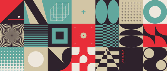 Wall Mural - brutalism design abstract vector pattern
