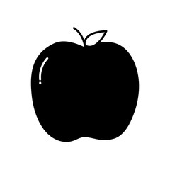 Sticker - Apple fruit silhouette style icon vector design