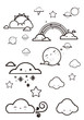 © mjdiseo - Template for painting kids. Cute weather illustration