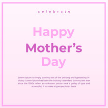 Happy Mother's Day Creative Modern Pink And Purple Sale Banner, Sign, Post, Design Concept. 