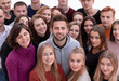 © ASDF - close up. confident guy standing among his friends