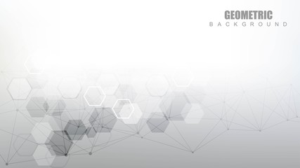 Wall Mural - hexagonal abstract background. big data visualization. global network connection.