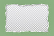 © flas100 - Torn green paper hole with soft shadow, frame for text is on white squared background. Vector illustration