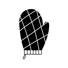 Wall Mural - Kitchen glove silhouette style icon vector design