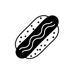 Canvas Print - hot dog silhouette style icon vector design