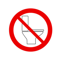 Canvas Print - no toilet icon prohibited sign. 