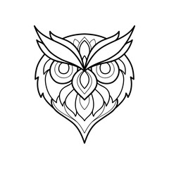 Wall Mural - Abstract linear head of owl. Logo of the owl. Vector illustration