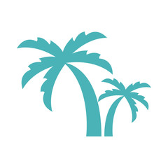 Sticker - tropical trees palms isolated icons