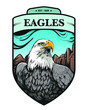 Eagle Badge - Colored Vector Drawing