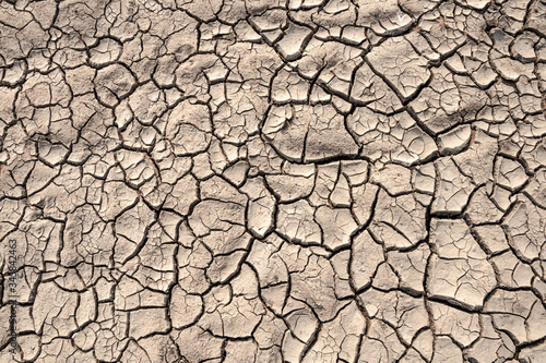 Photographie Ground cracks drought crisis environment background.