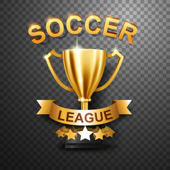 Wall Mural - Soccer League Trophy, isolated on transparent background