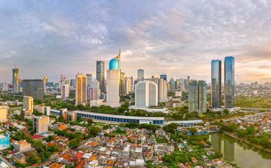 Wall Mural - Panoramic Jakarta city during Covid-19