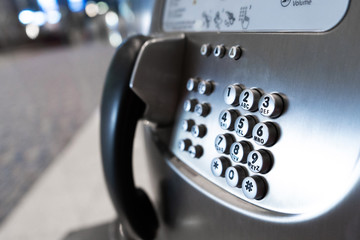 Modern counter with payphones at the airport