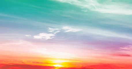 Wall Mural - Colorful  sunrise light in beautiful sky and clouds