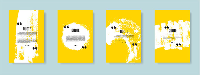 Quote speech bubble blank templates set.