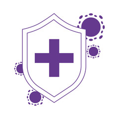 Sticker - medical shield protection coronavirus covid 19 isolated icon