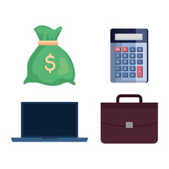 Wall Mural - set of business finance icons vector illustration design