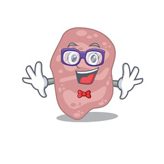 Poster - Mascot design style of geek verrucomicrobia with glasses