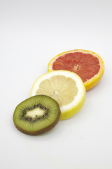 Wall Mural - lemon, grapefruit and kiwi