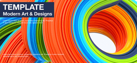 Poster - Abstract background, modern 3d illustration of smooth geometric shapes. 
