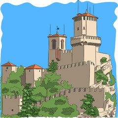 Wall Mural - San Marino. Guaita Fortress Tower.