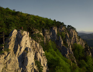 Peilstein mountain and green hills in lower Austria during summer