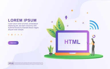 Landing page template with illustrations to create a website using html.