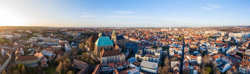 Beautiful Panorama of the Dom and cathedral in Erfurt