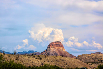 Desert mountains with clouds in the sky