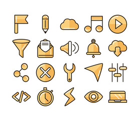 Sticker - interface internet web technology digital icons set