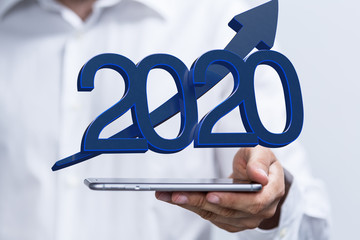 the 2020 business year up goals and  success illustration