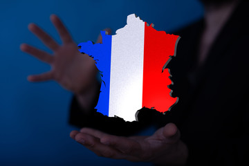 3d Digital France map country .