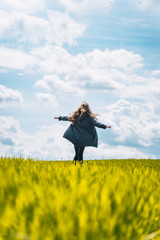 young woman in a field