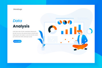 Wall Mural - landing page data analysis with statistical diagrams