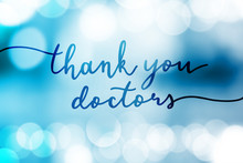 Thank You Doctors Vector Lettering On Lights