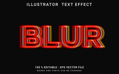 Wall Mural - text effect editable blur premium vector