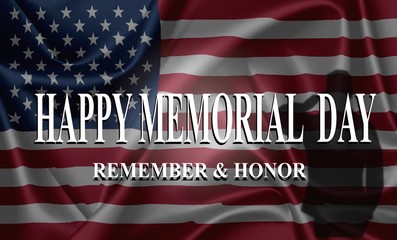 Wall Mural - Happy memorial day, background on american flag	
