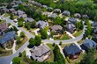 © Rajesh - Panoramic aerial view of a beautiful subdivision in an upscale neighborhood in Georgia, USA