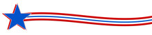 Red, White, And Blue Star With Waved Stripes - Graphic Illustration